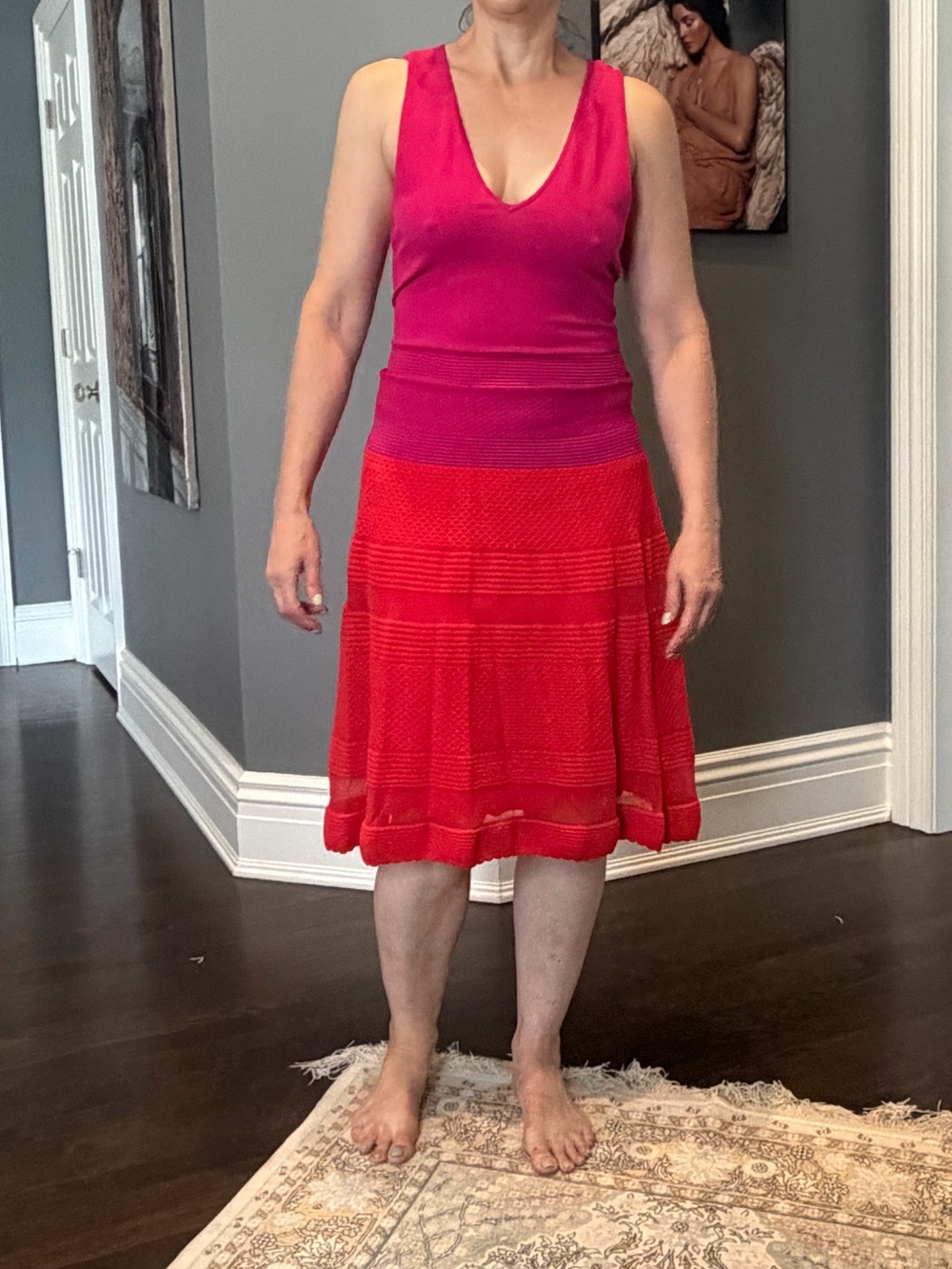 Missoni Pink and Red A-Line Knit Skirt